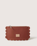 Deco Edge Merino Wool clutch in Terracotta