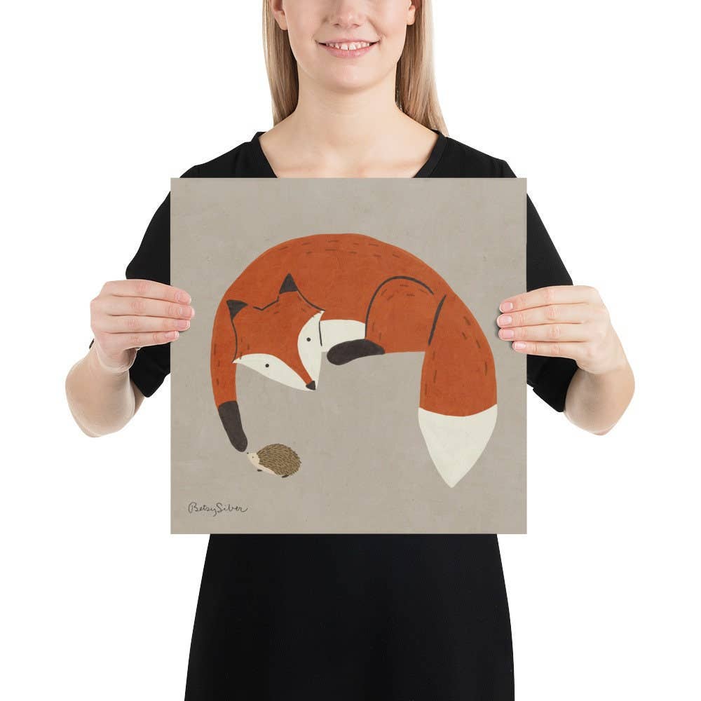 Fox and Hedgehog Art Print