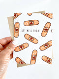 Heart Bandaid Card Get Well Soon Greeting Card
