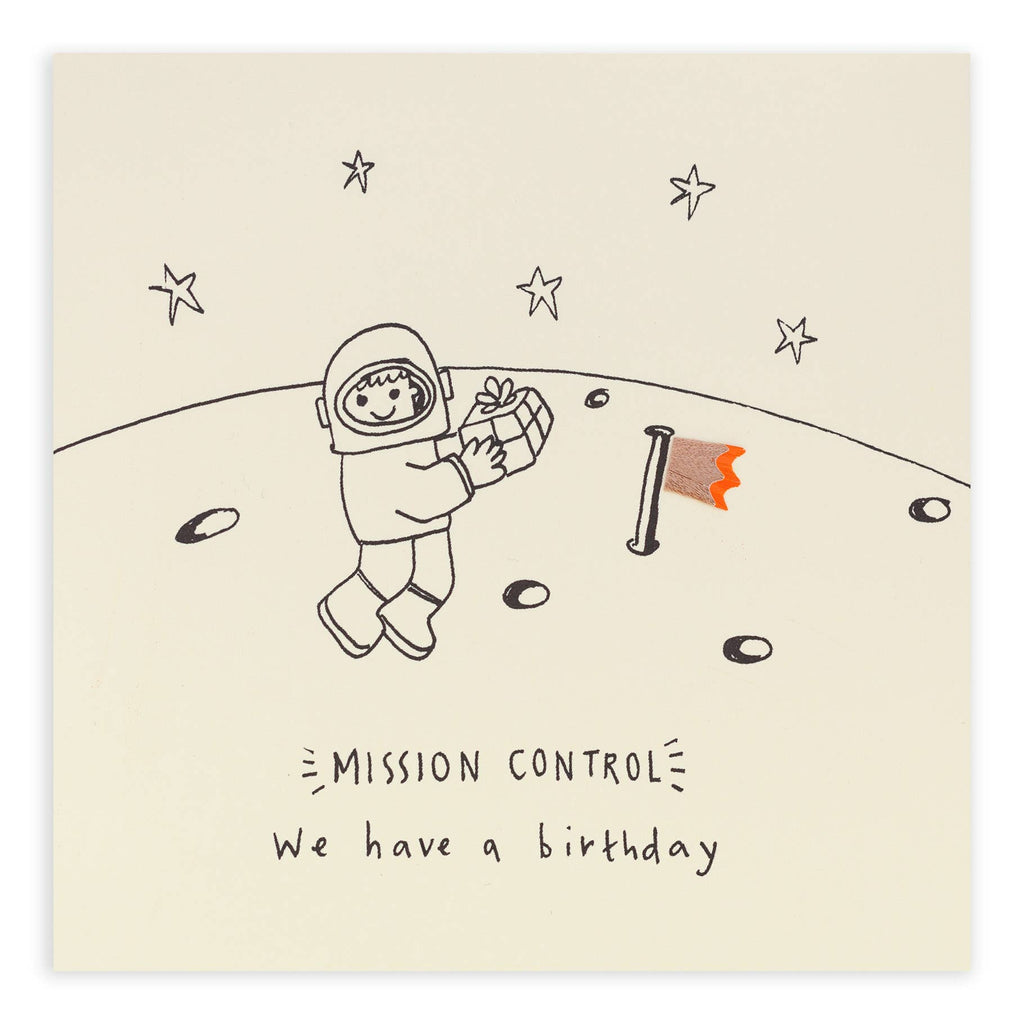 Birthday Man on the Moon Card – Handfinished UK
