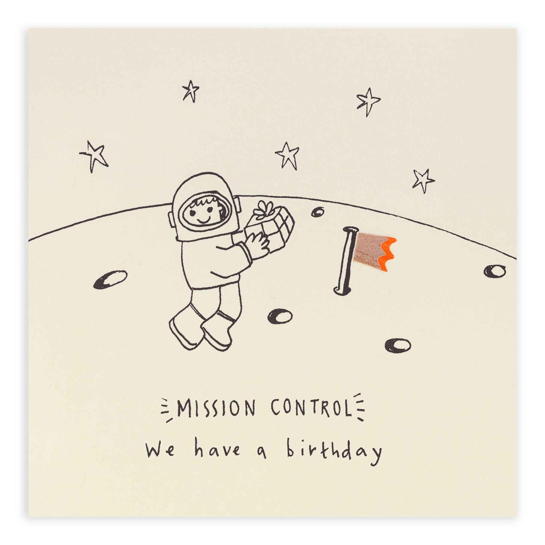 Birthday Man on the Moon Card – Handfinished UK