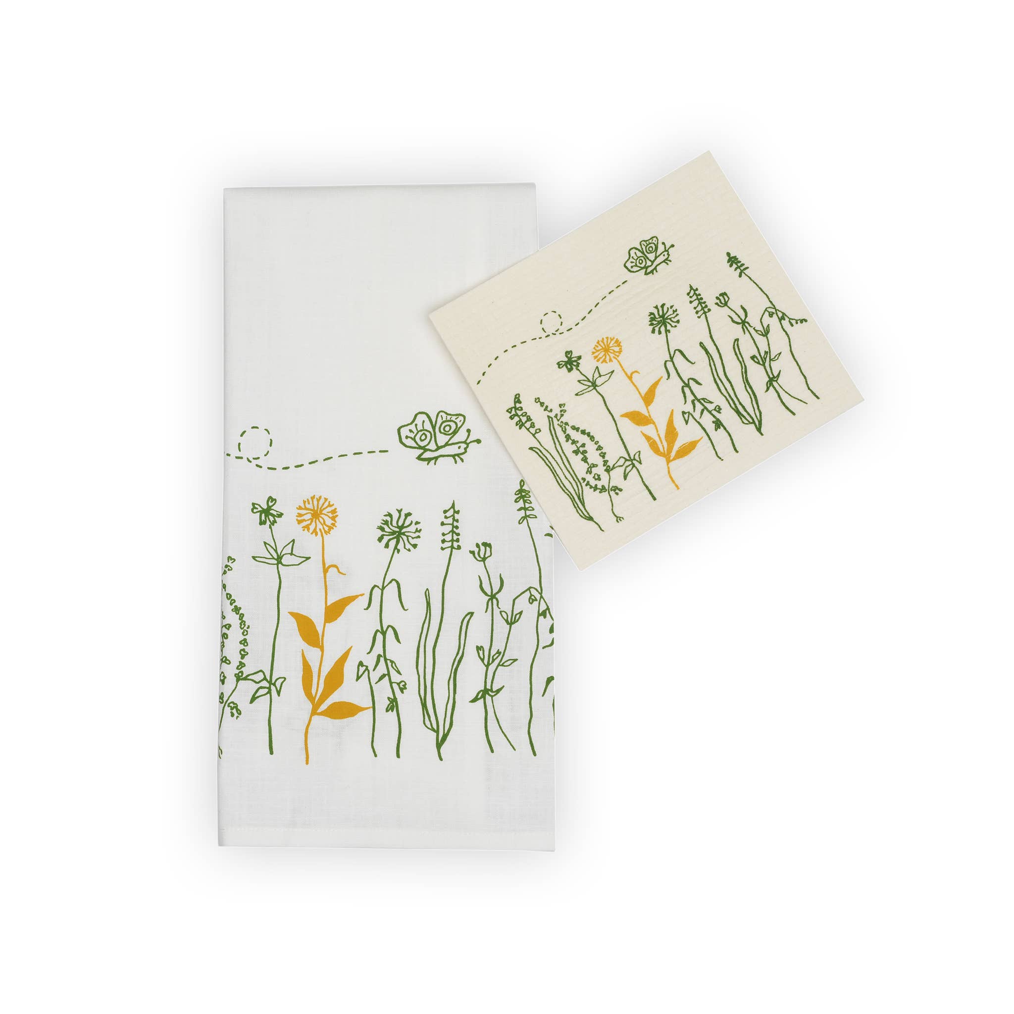 Herbs linen tea towel
