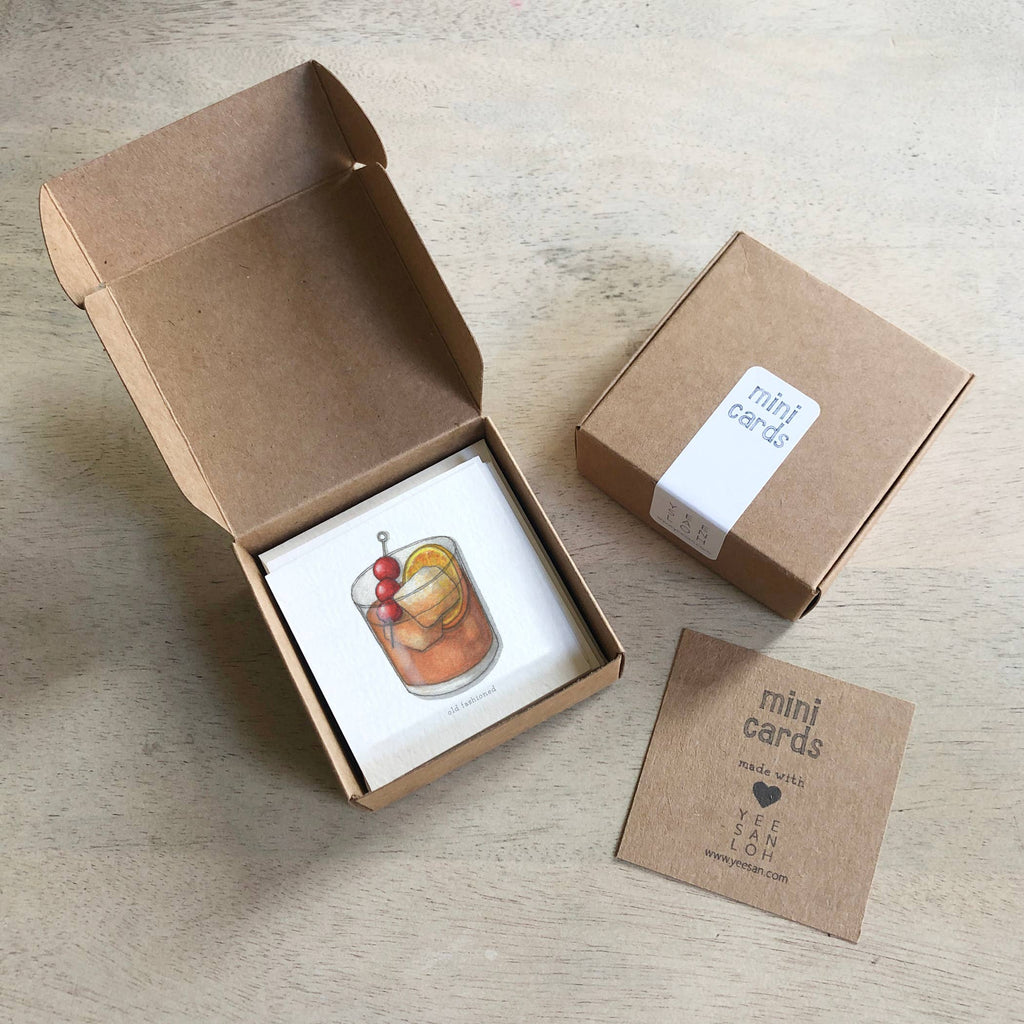 Mini Cards Set / Cocktails . 01 Whiskey & Bourbon