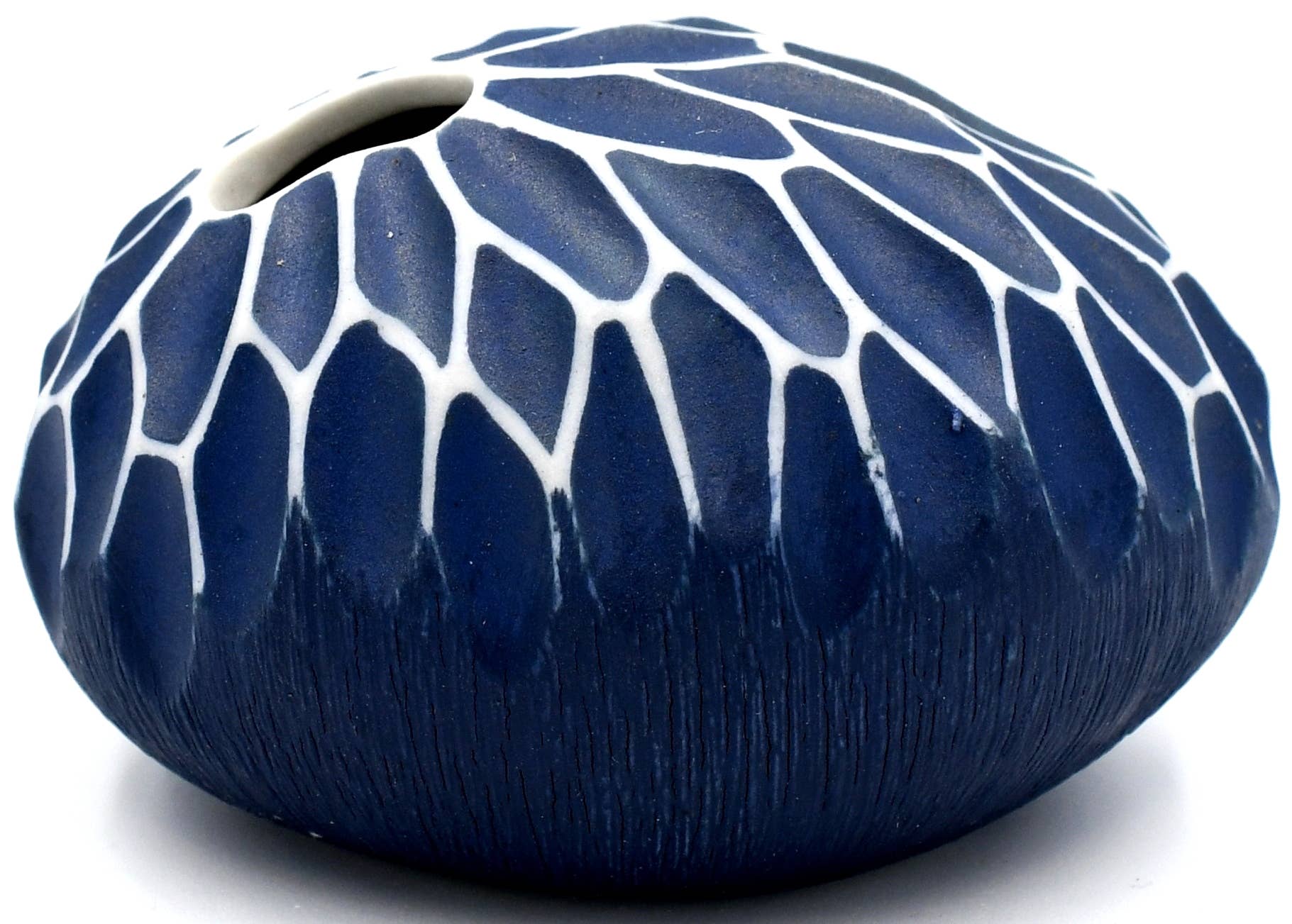 159W69BLUE PEBBLE MINI S-Handcrafted Porcelain Bud Vase
