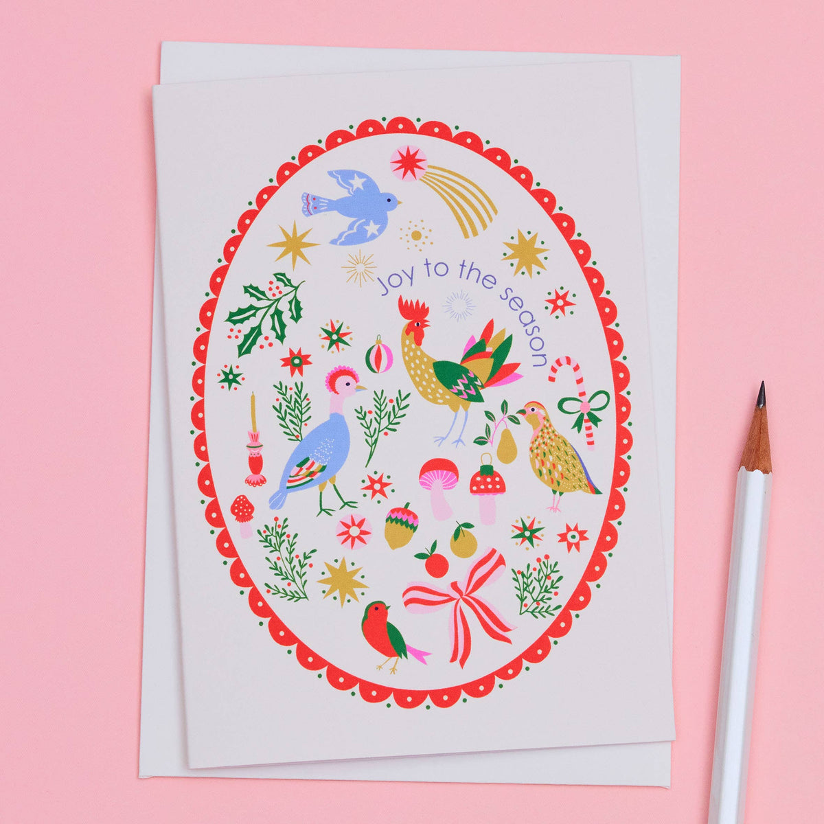 Joy To The Season Illustrated Christmas Greetings Card