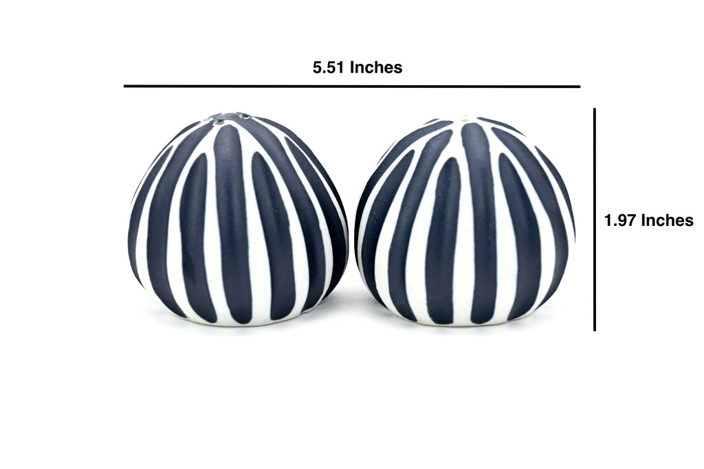 SP091BL6 Pebble Handcrafted Porcelain Salt and Pepper Shaker Set