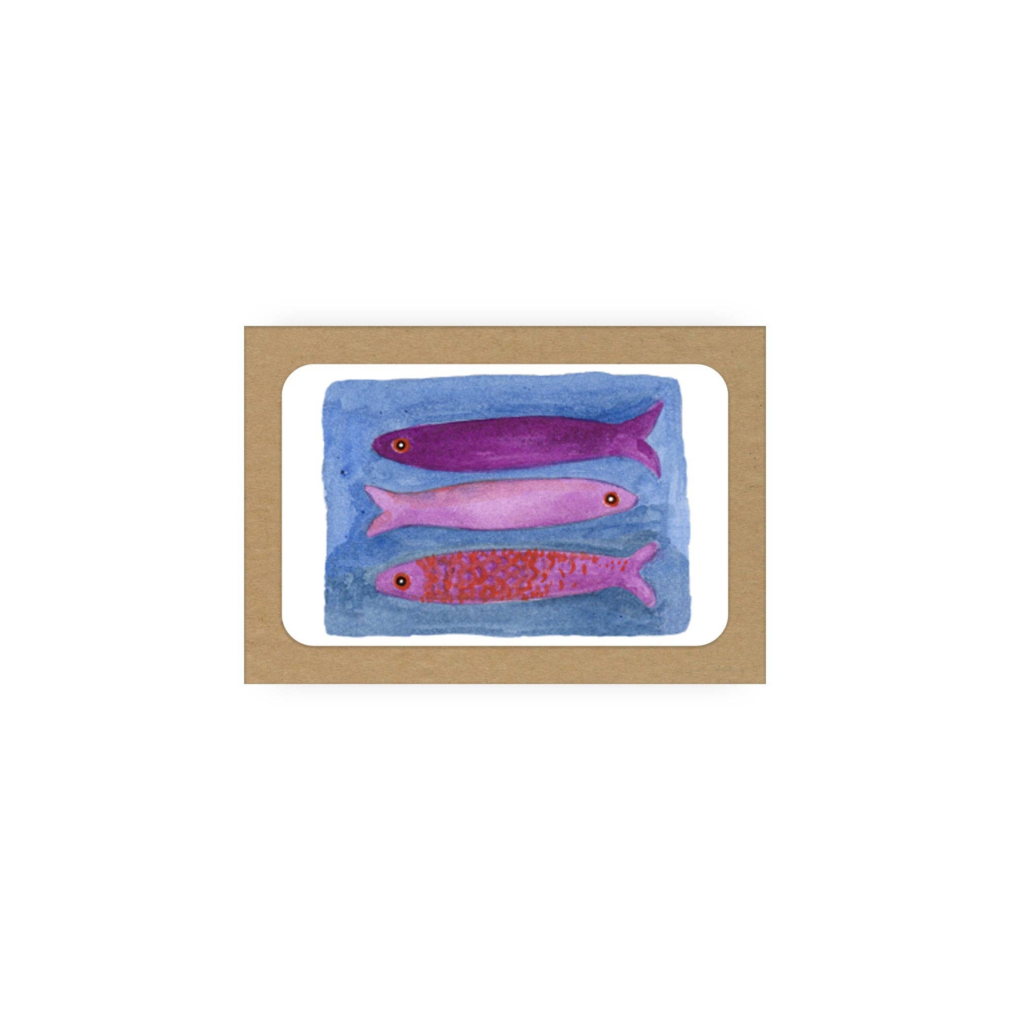 Purple Sardines / Boxed Note Cards