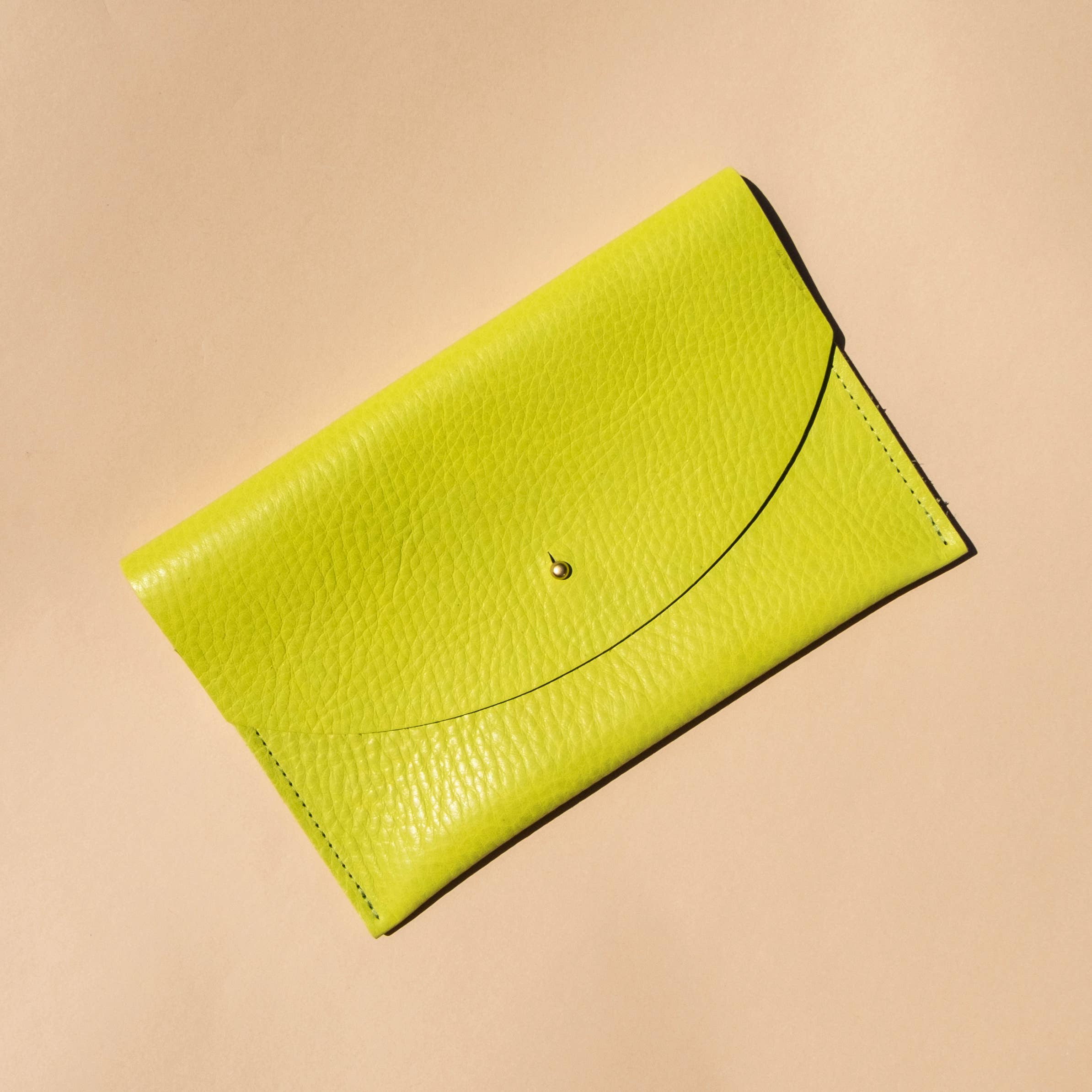 Envelope Pouch - Chartreuse Leather