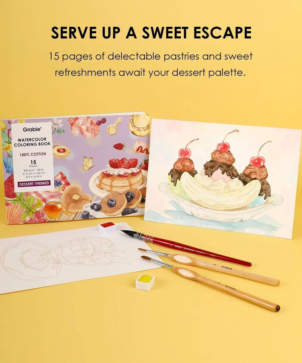 Dessert-Themed  Watercolor Coloring Club Box