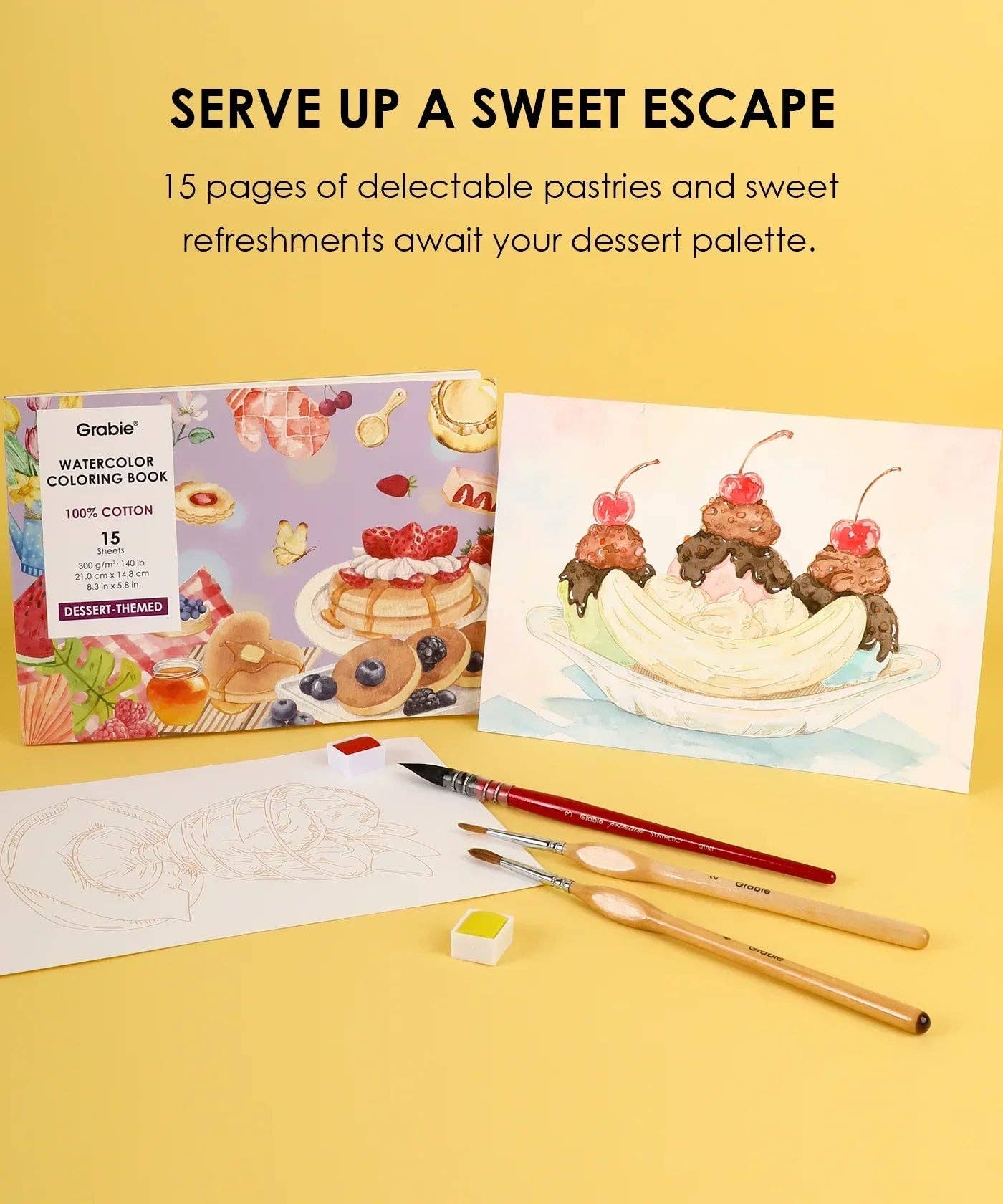 Dessert-Themed  Watercolor Coloring Club Box