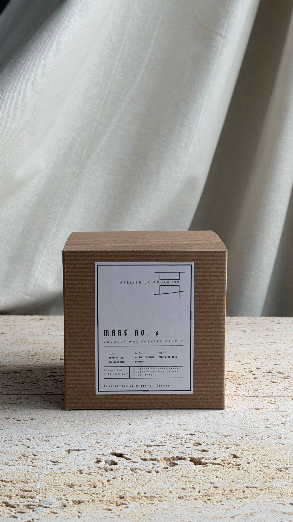 MARE no. 6 - coconut wax candle in hand cast concrete jar