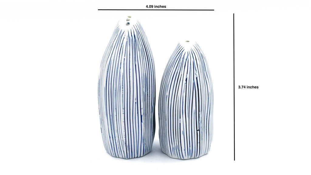 SP069W27 Seda Handcrafted Porcelain Salt and Pepper Shaker Set