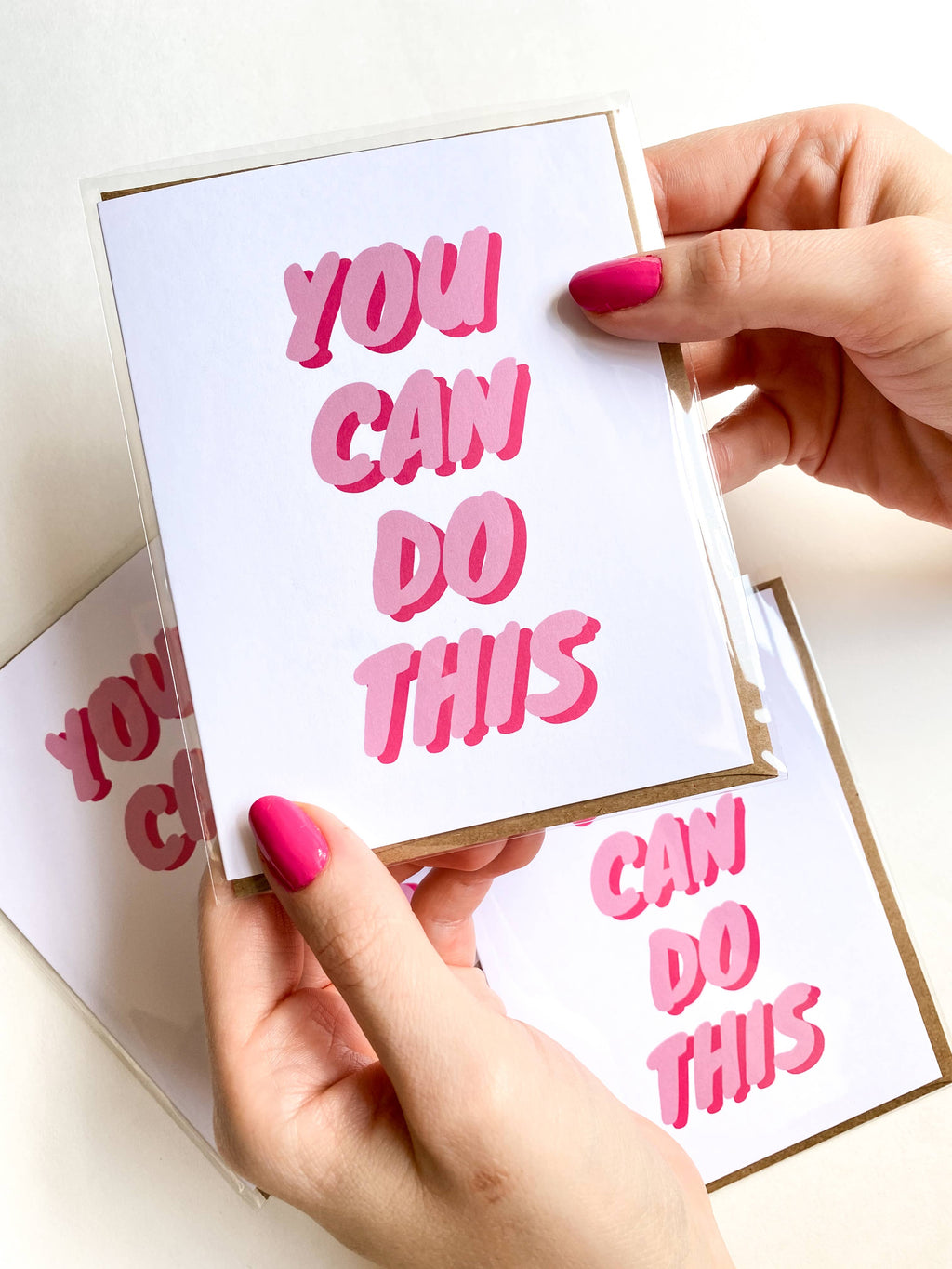 You Can Do This Bubble Letter Encouragement Card Pink
