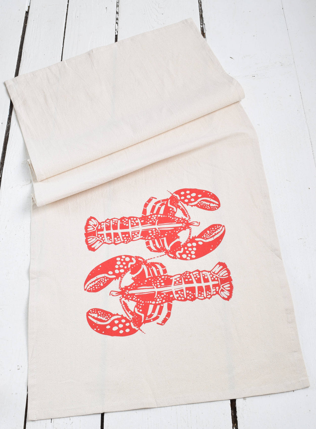 Double Lobster Tea Towel in Red - Nautical Gifts - Handmade