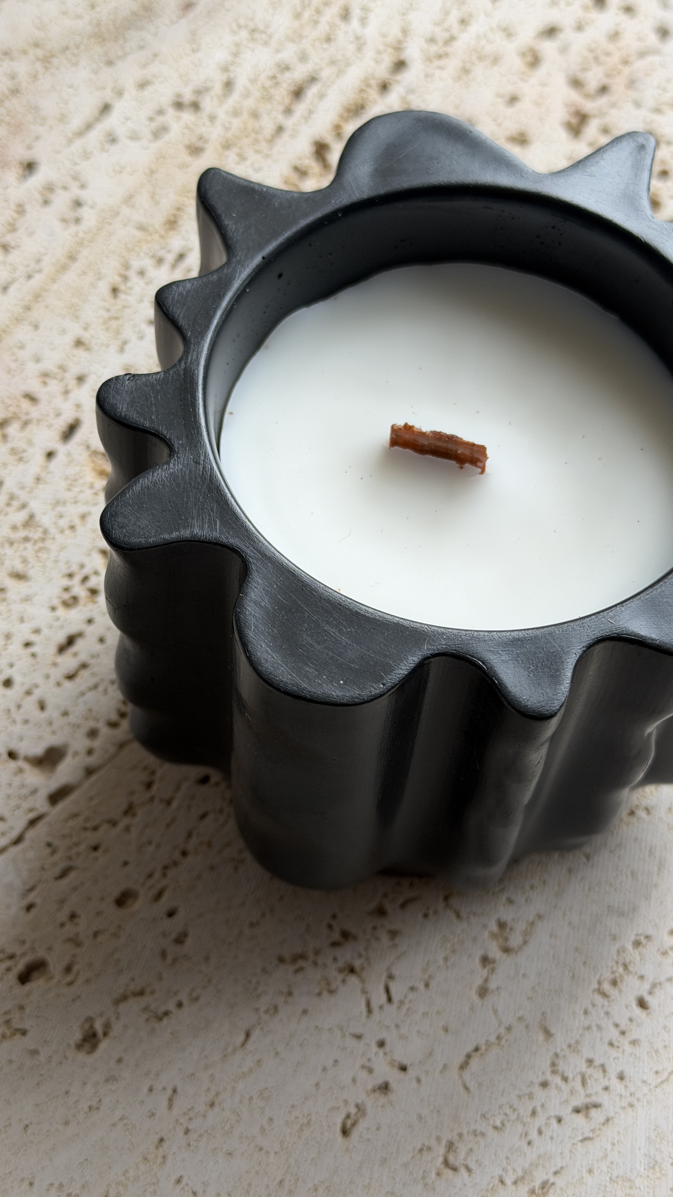 FICUS no. 2 - coconut wax candle in hand cast concrete jar