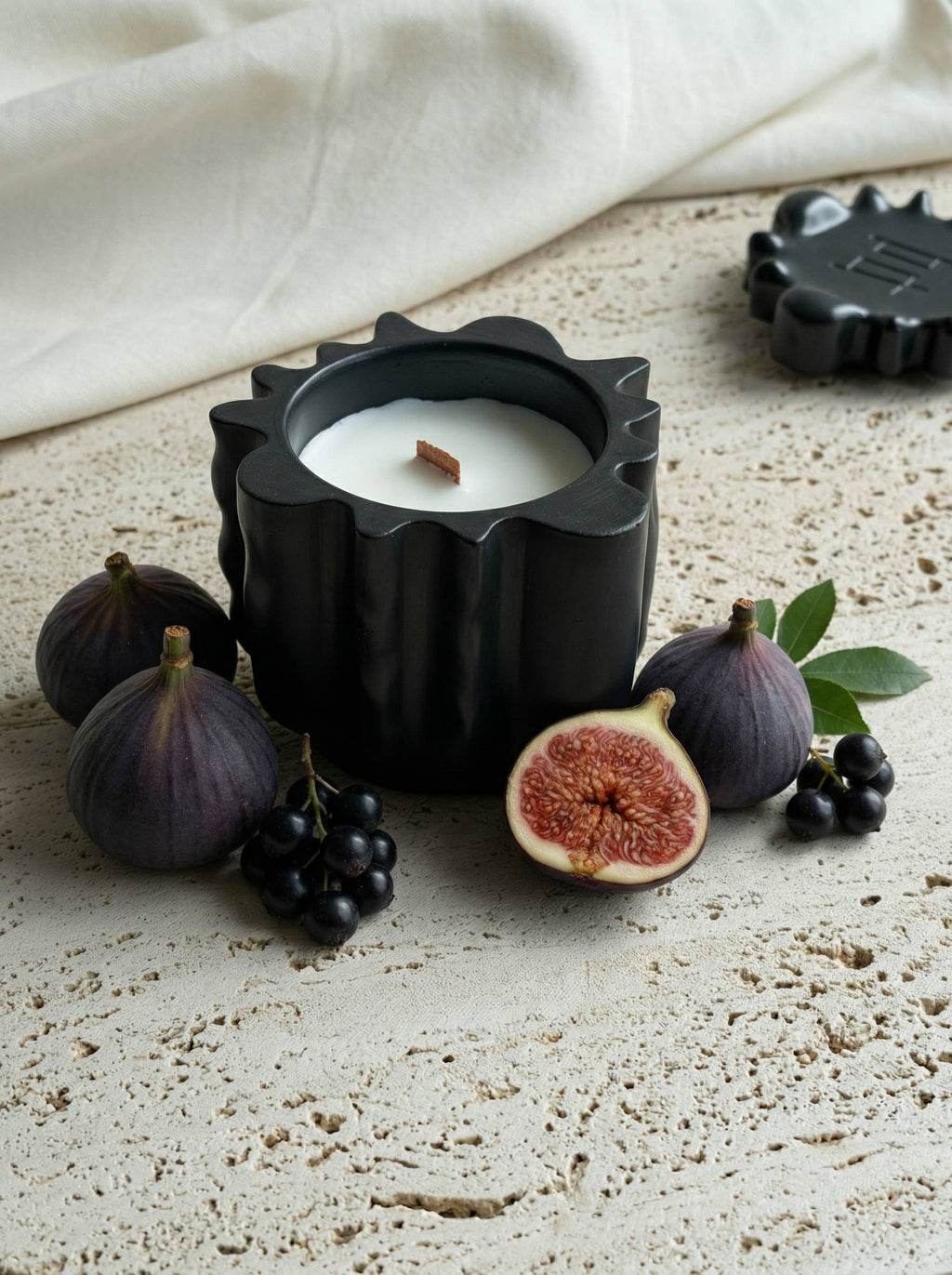 FICUS no. 2 - coconut wax candle in hand cast concrete jar