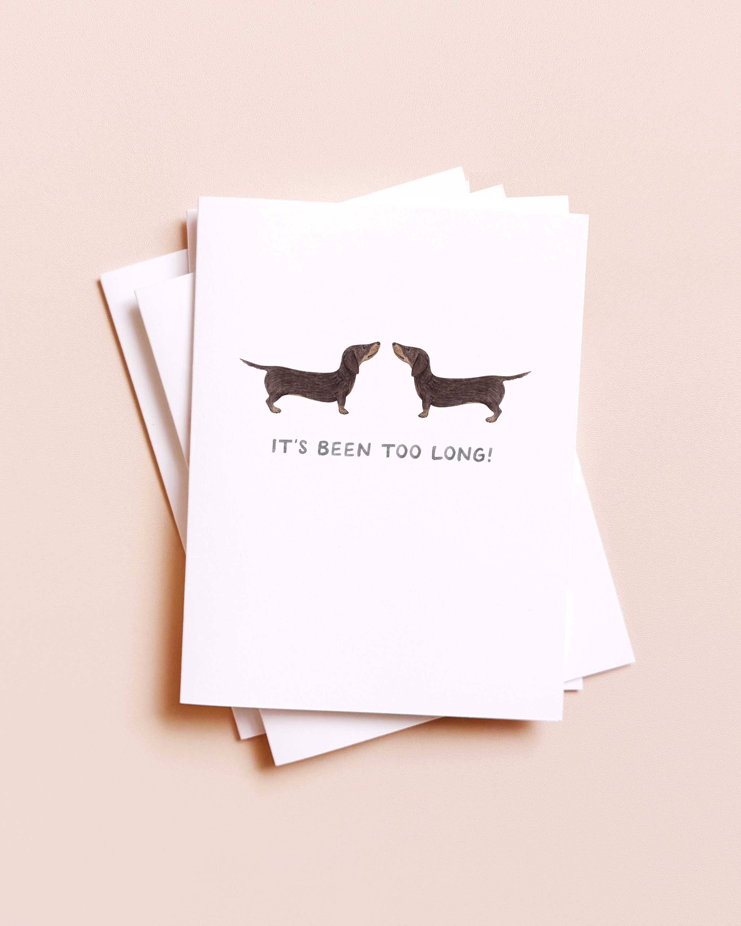 Too Long Dachshund — Animal Pun Everyday Card