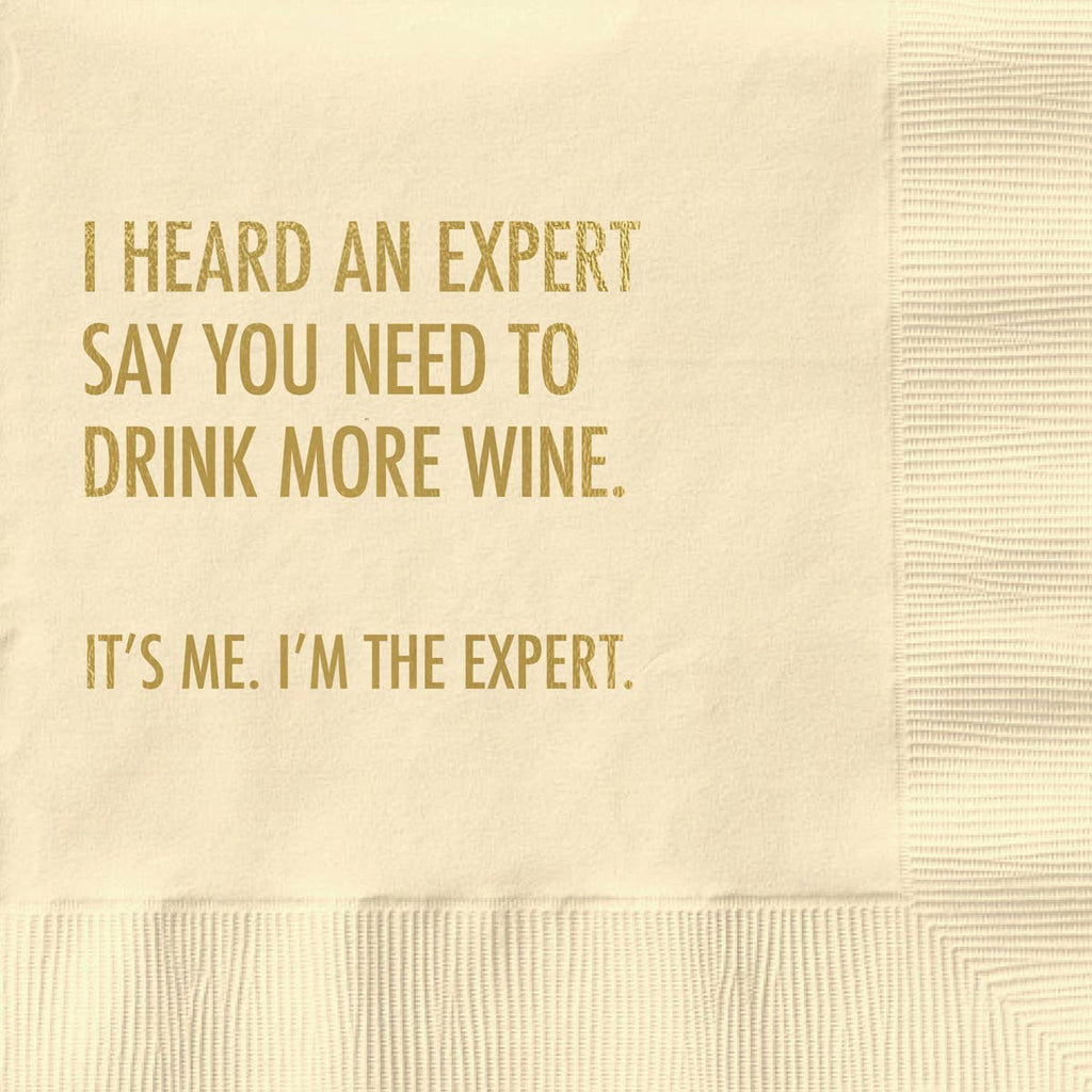 Drink More Wine - Funny Cocktail Napkin