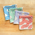 Winding Loops Hand Printed Cotton Napkins, Set of 4