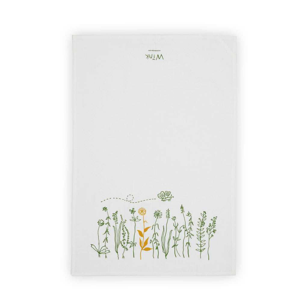 Herbs linen tea towel