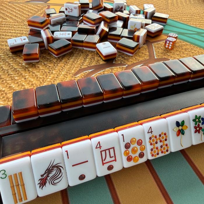 Tortoise Shell Mahjong Rack & Pusher Set – Mahjong Accessory
