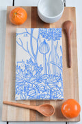 Kitchen Herbs Tea Towel in Blue-violet - Plant Print Cloth