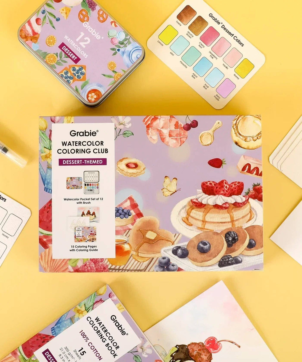 Dessert-Themed  Watercolor Coloring Club Box
