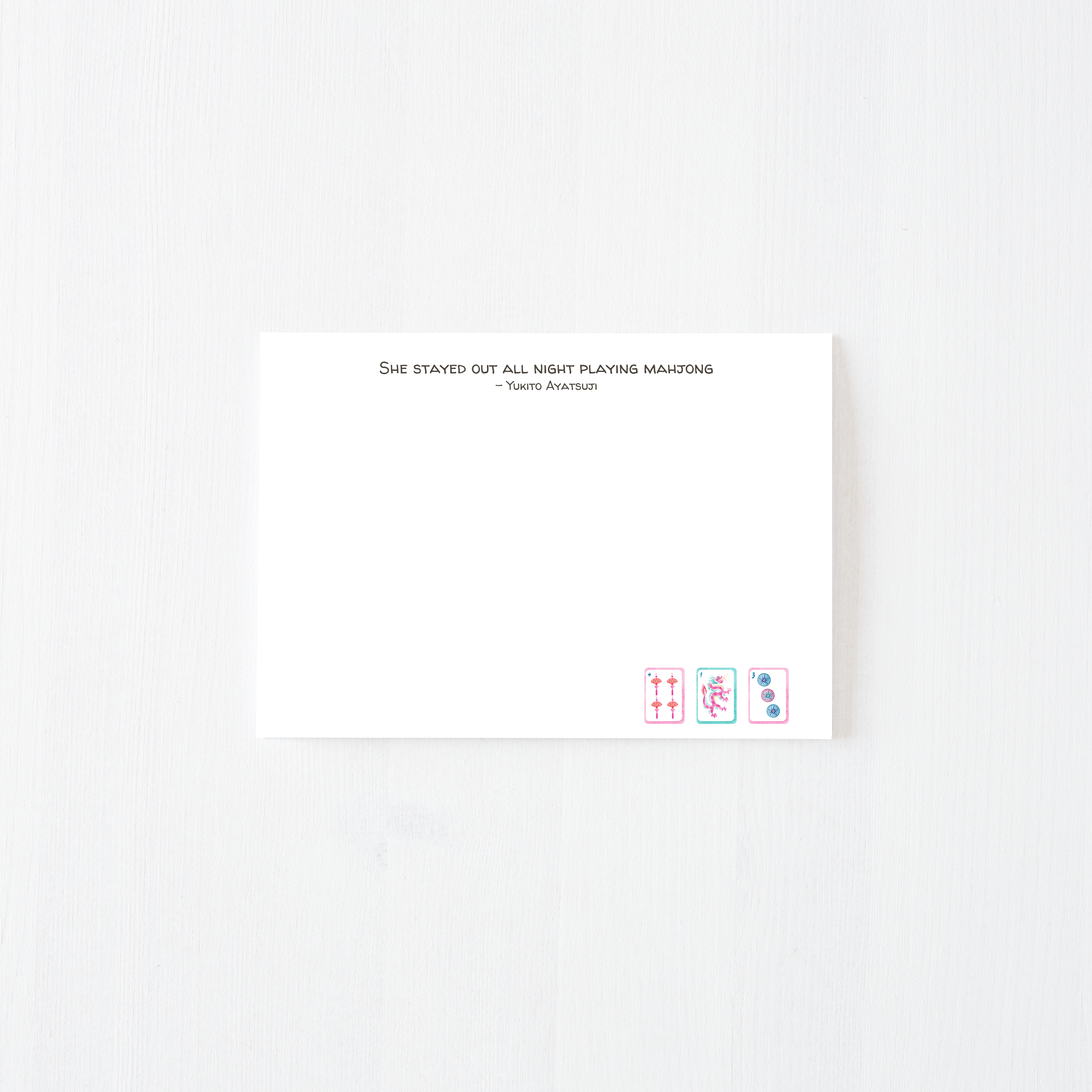 Mahjong Box Card Set - Watercolor Mahjong Stationery