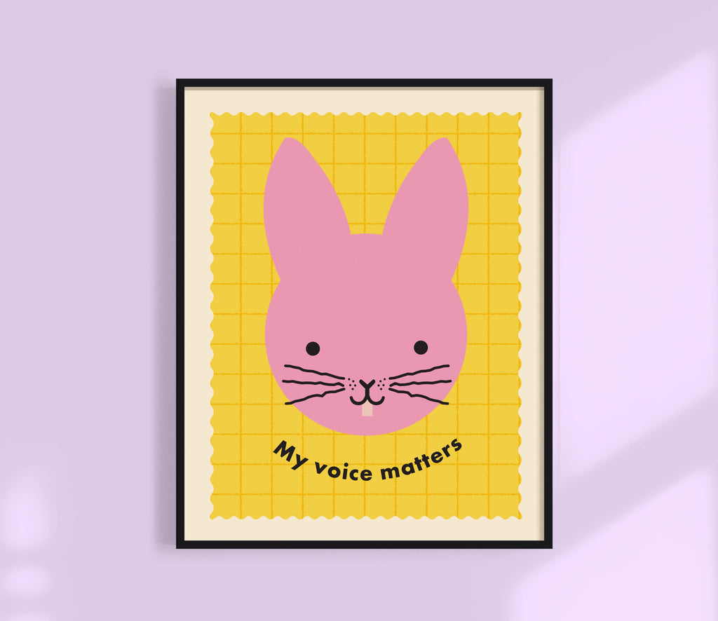 My Voice Matters Print  - Kids Animal Affirmation Art