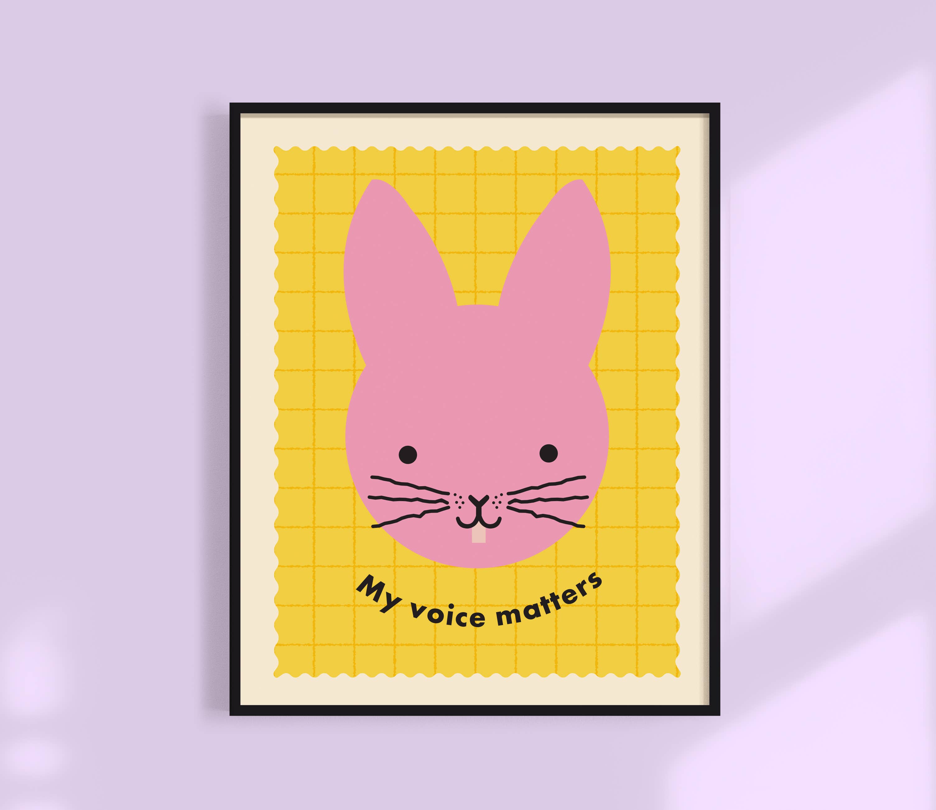 My Voice Matters Print  - Kids Animal Affirmation Art