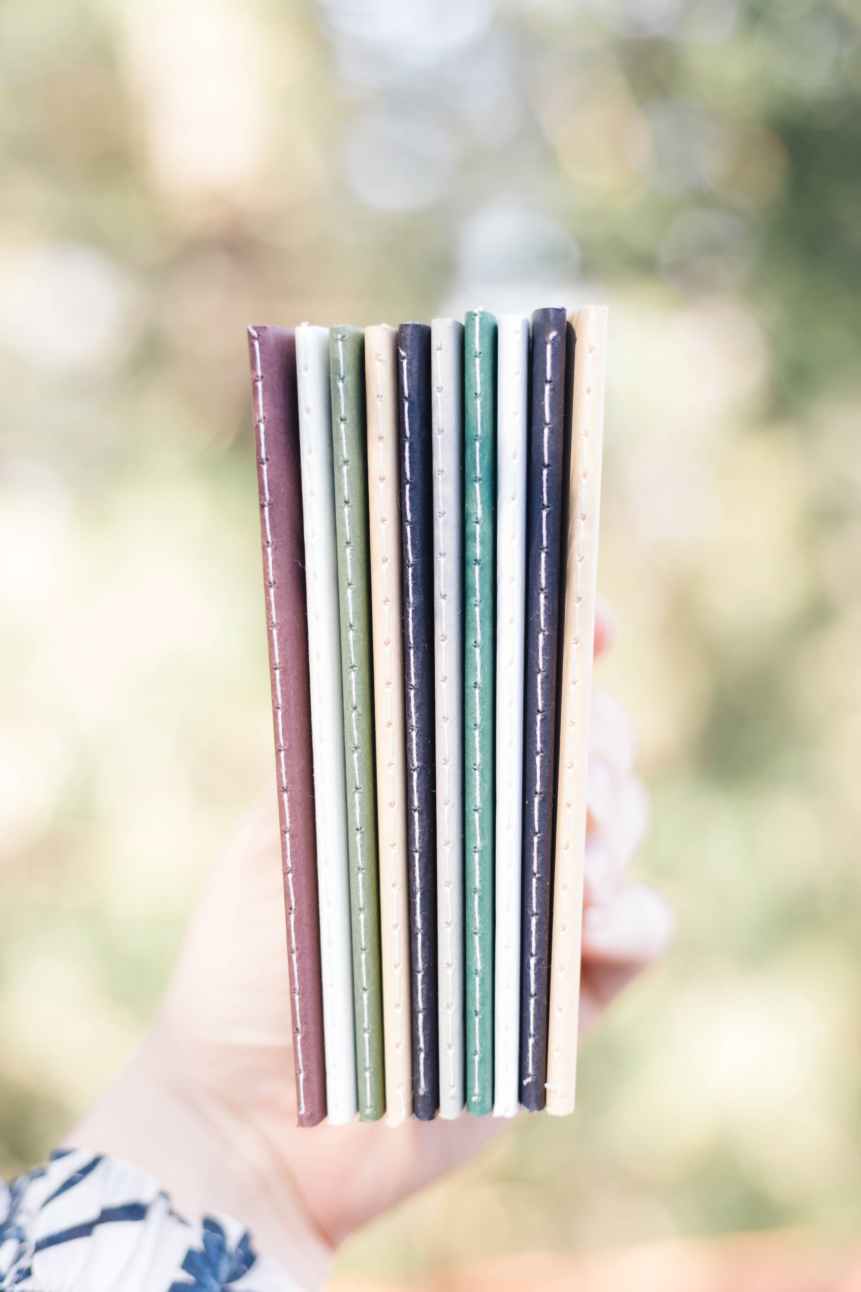 Blank Mini Saddle Stitch Notebooks | Stitched Booklets: Olive green