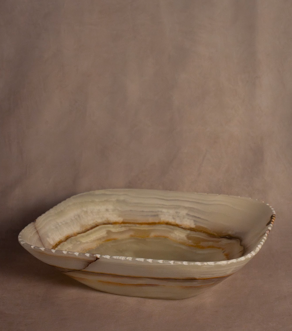 Organic Signature Decorative Onyx Bowl - Light Green - Onyx