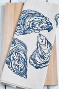 Oyster Tea Towel in Navy Blue - Organic Cotton - Sea Shell