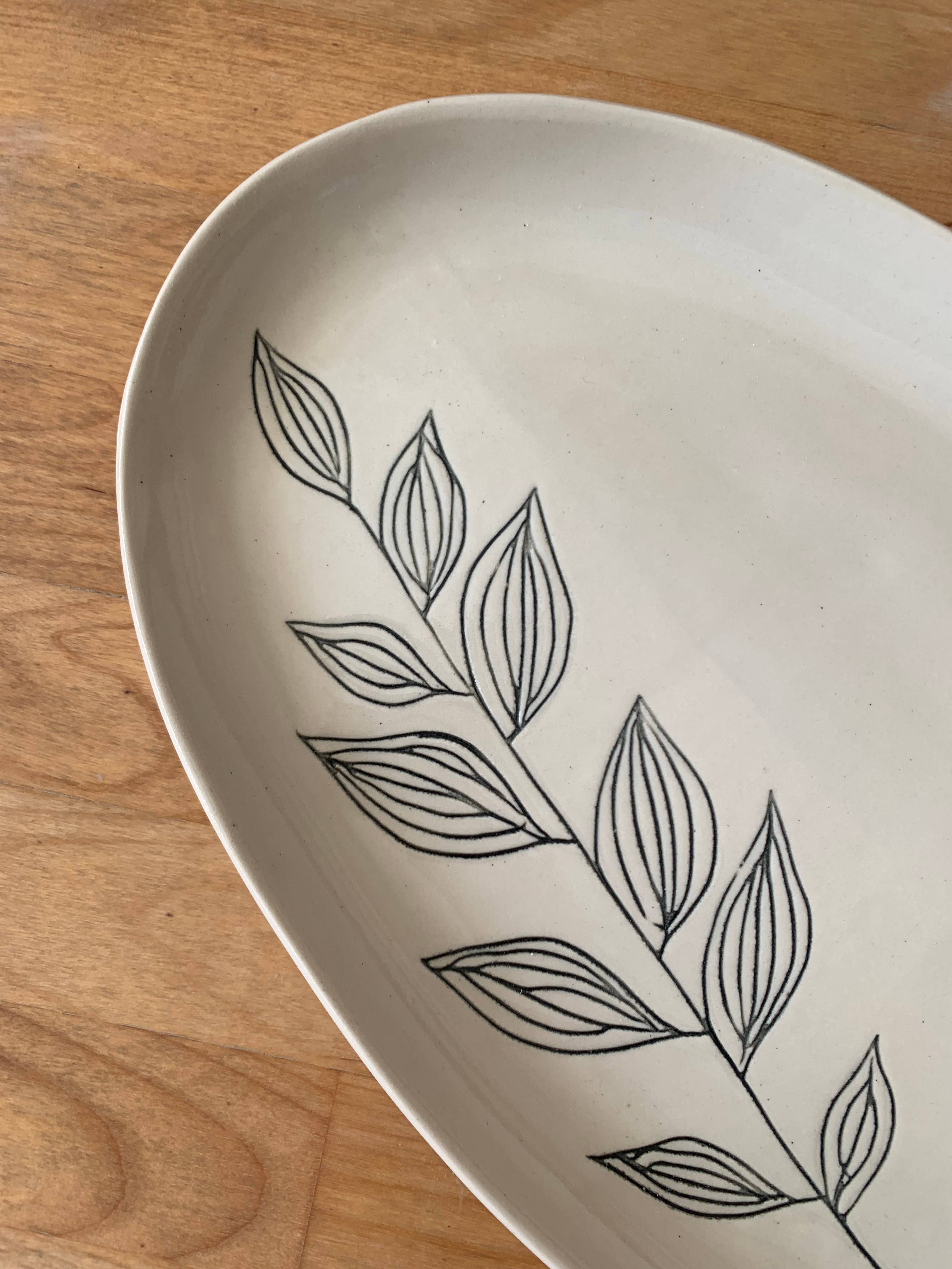 Oval Platter: Elm Branch