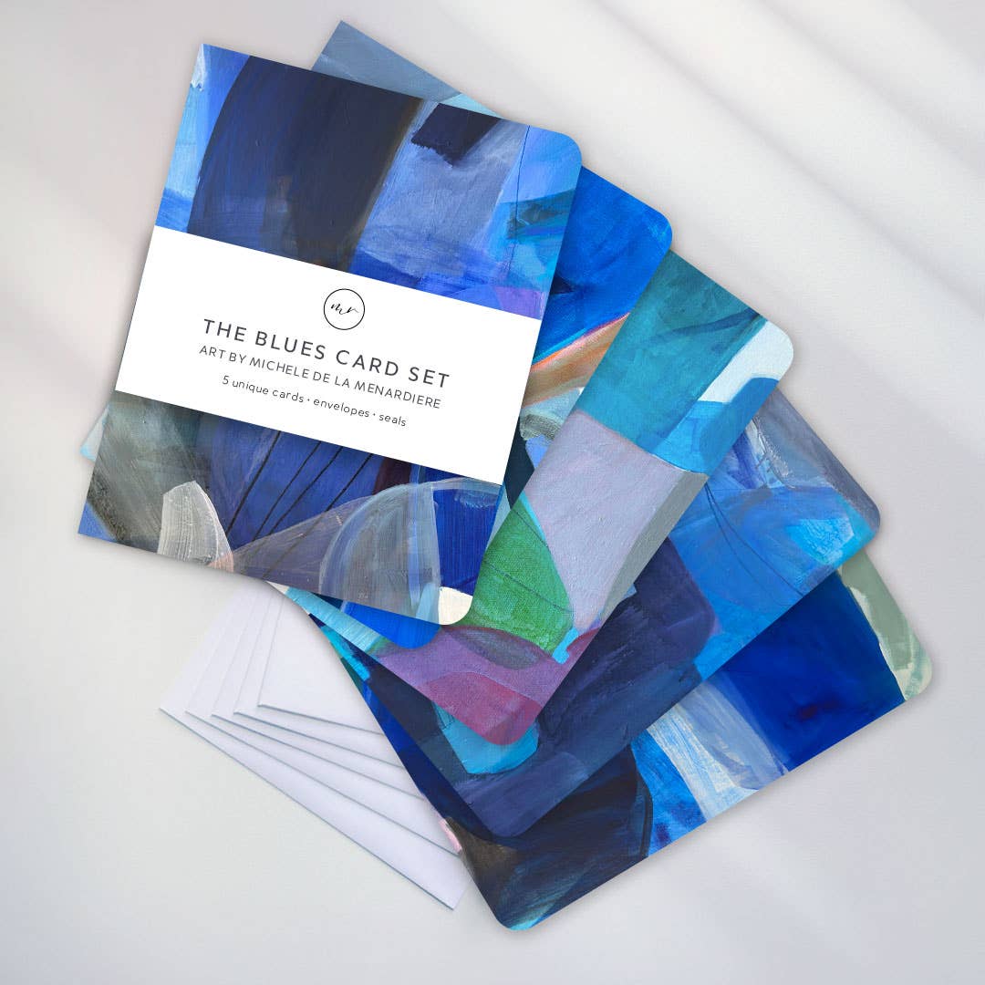 Painterly Blue Art Card Set – The Blues (5-Pack)