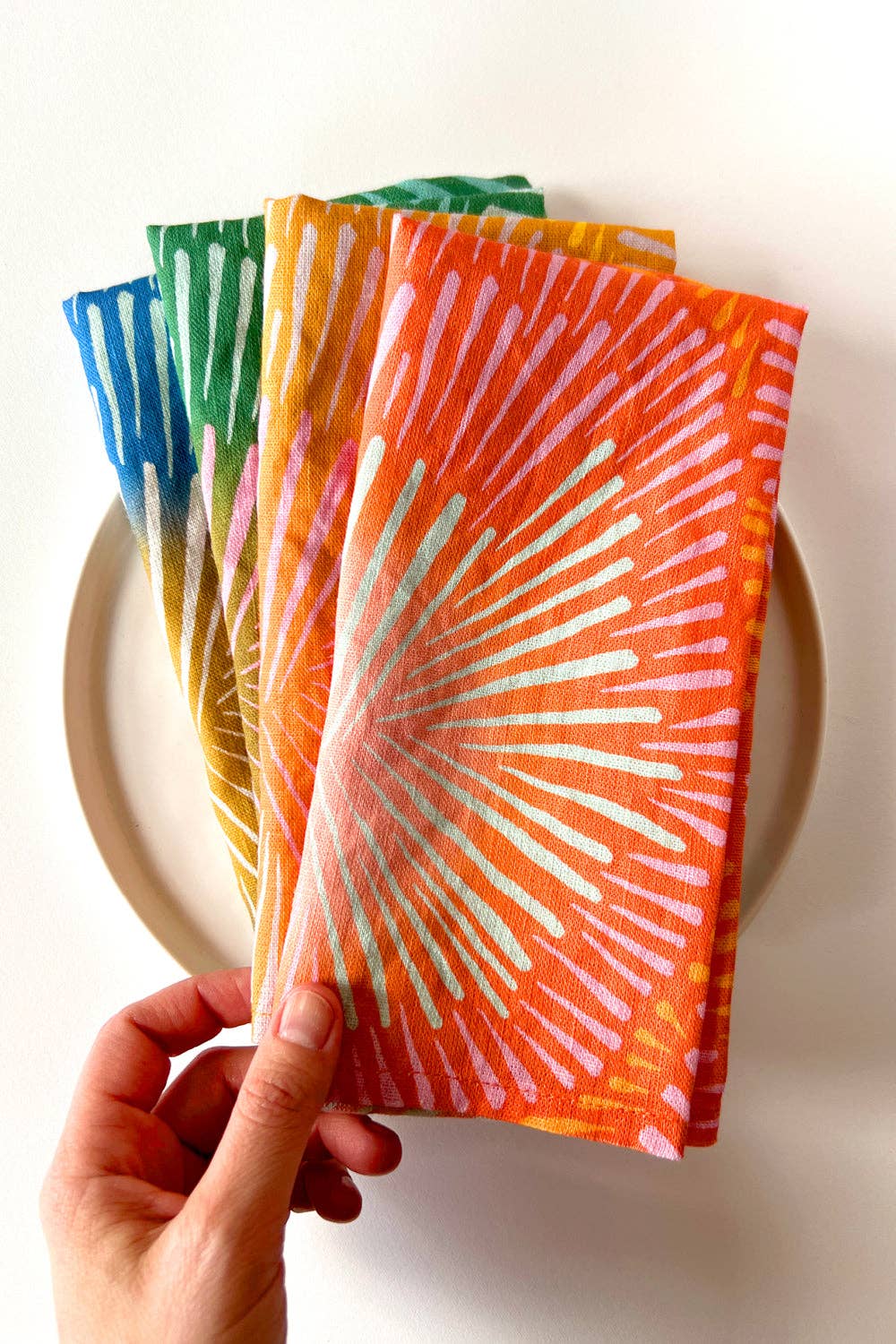 Burst linen napkin, set of 4 colors