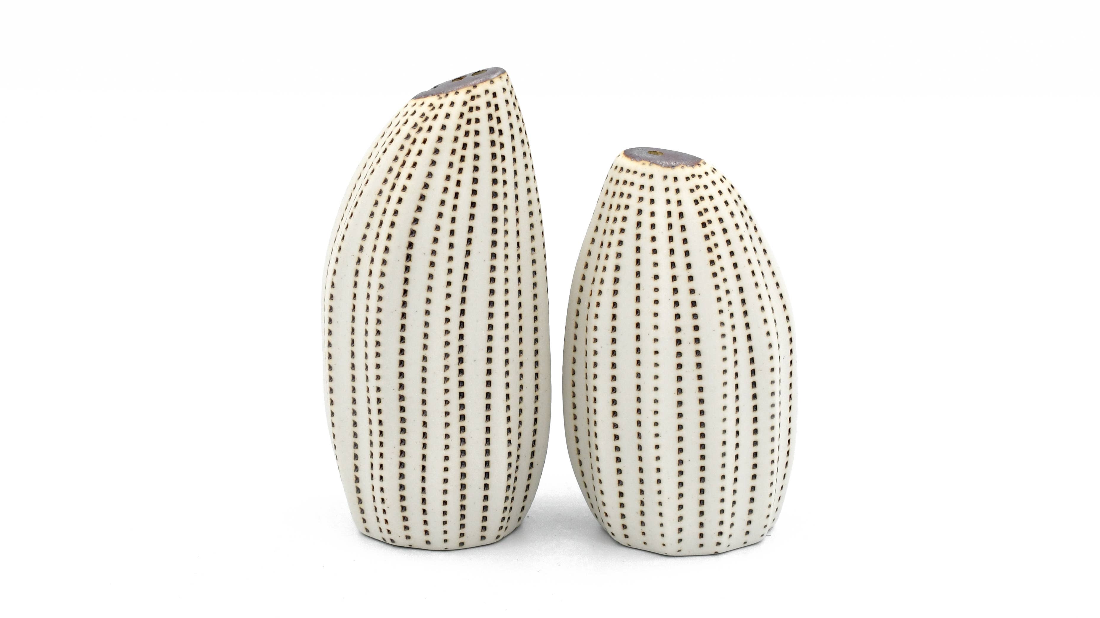 SP069W23 Seda Handcrafted Porcelain Salt and Pepper Shaker Set