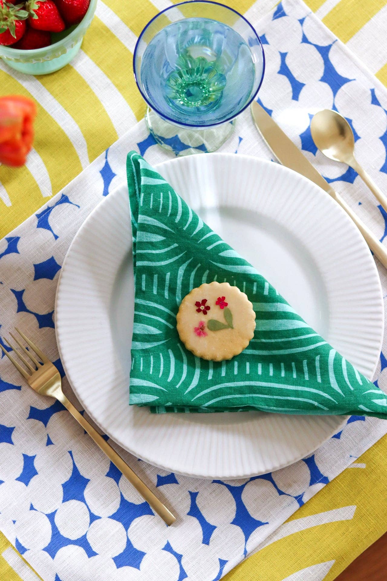 Summer Weave linen napkin, green, SET OF 4