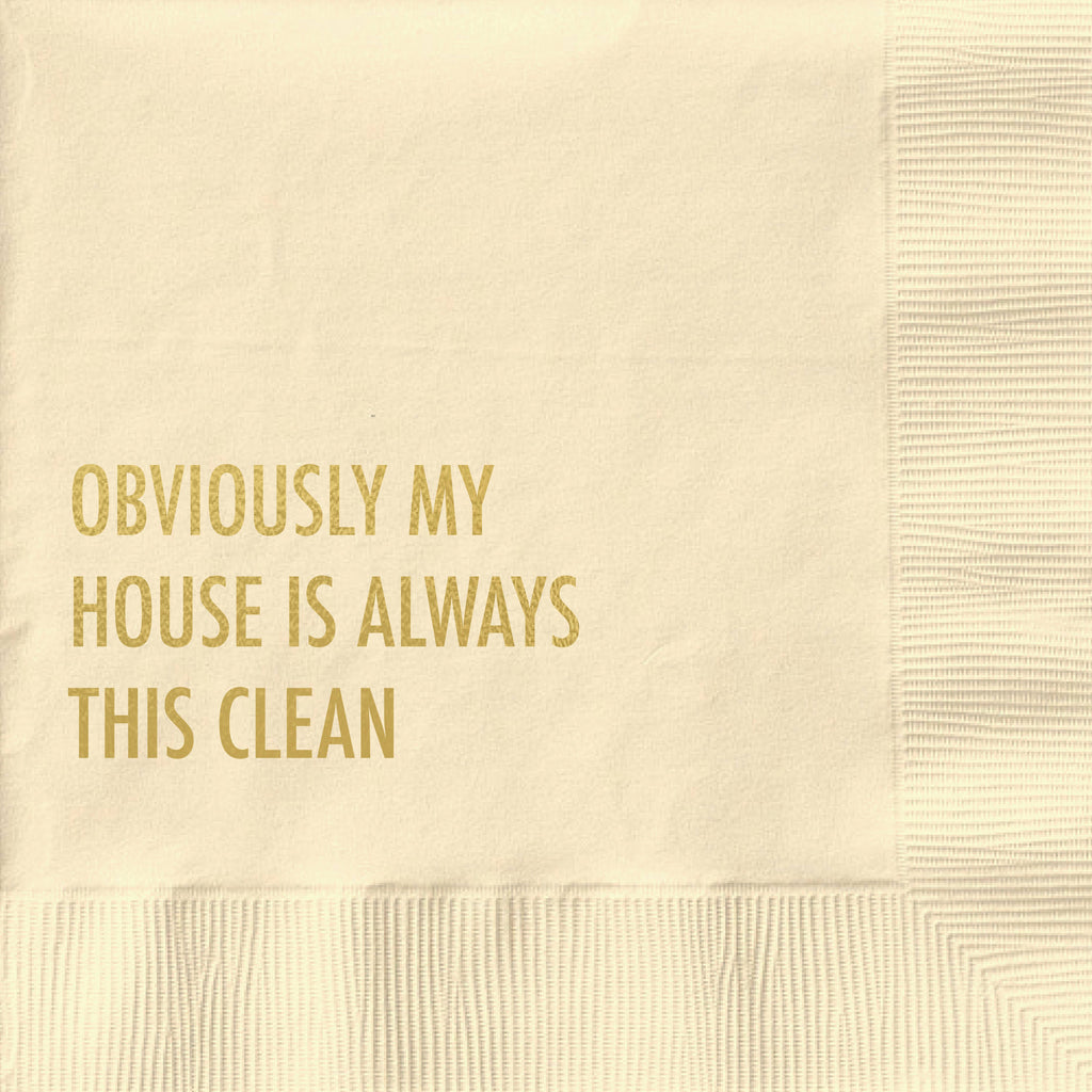 Obviously Clean - Funny Cocktail Napkin