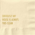 Obviously Clean - Funny Cocktail Napkin