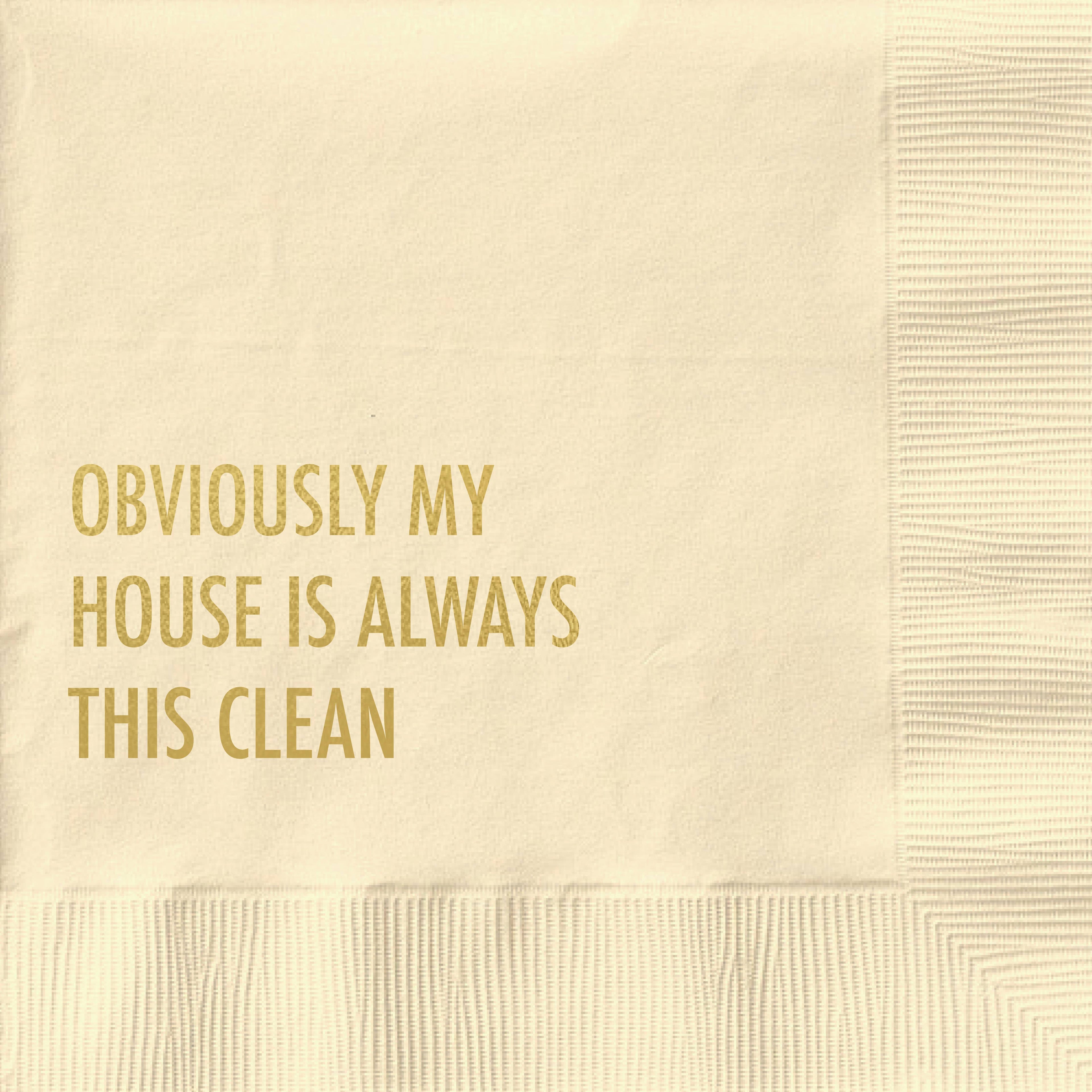 Obviously Clean - Funny Cocktail Napkin
