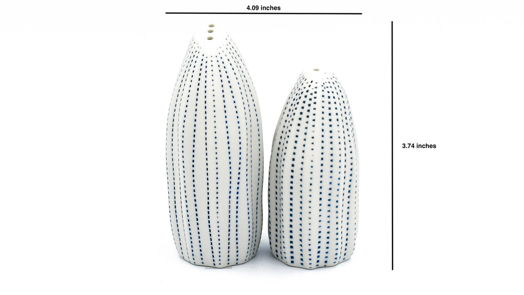 SP069W26 Seda Handcrafted Porcelain Salt and Pepper Shaker Set