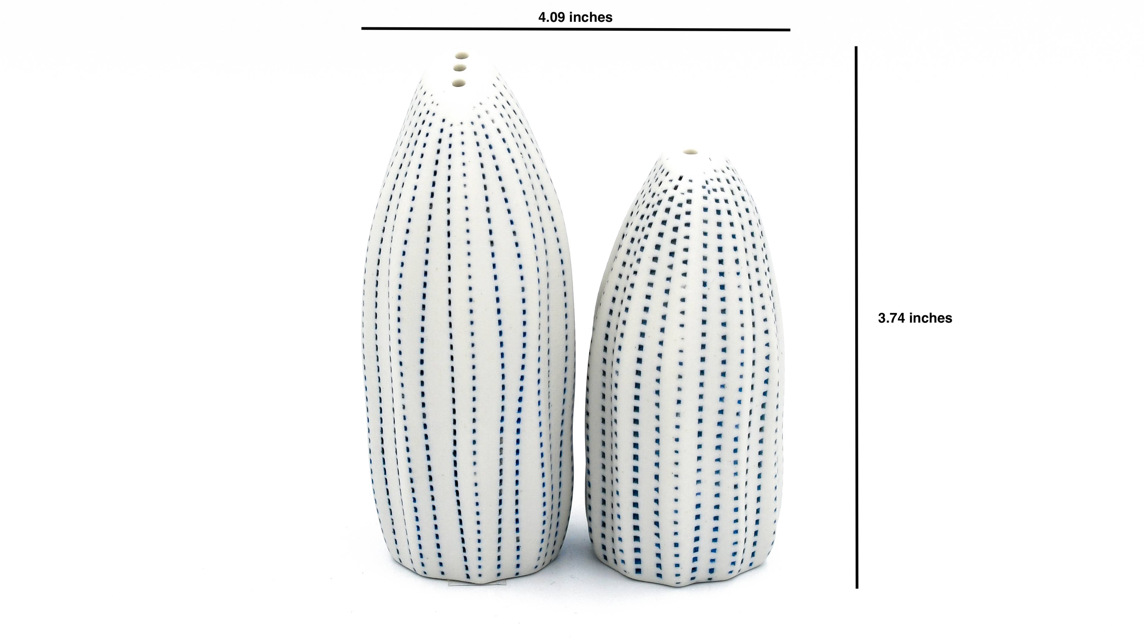 SP069W26 Seda Handcrafted Porcelain Salt and Pepper Shaker Set