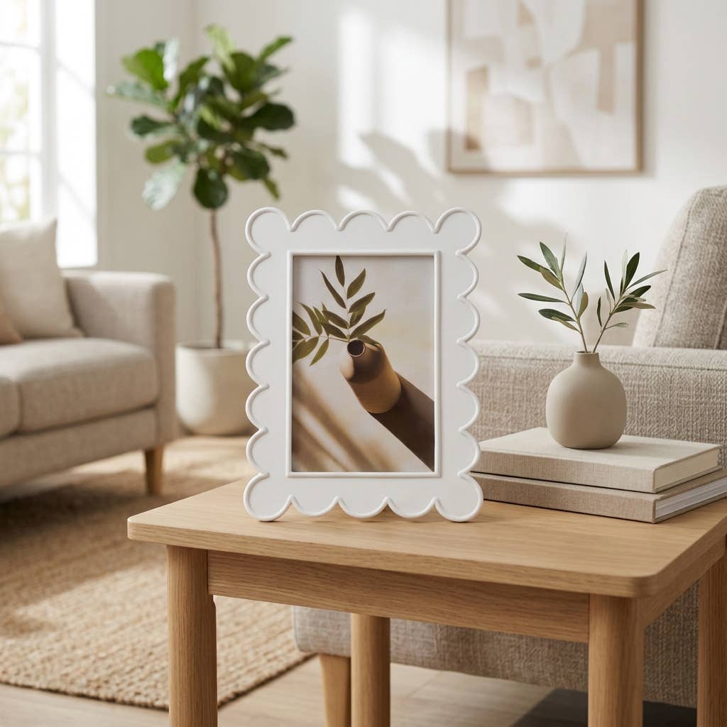 Photo Frame - Resin with Decorative Scalloped Edge