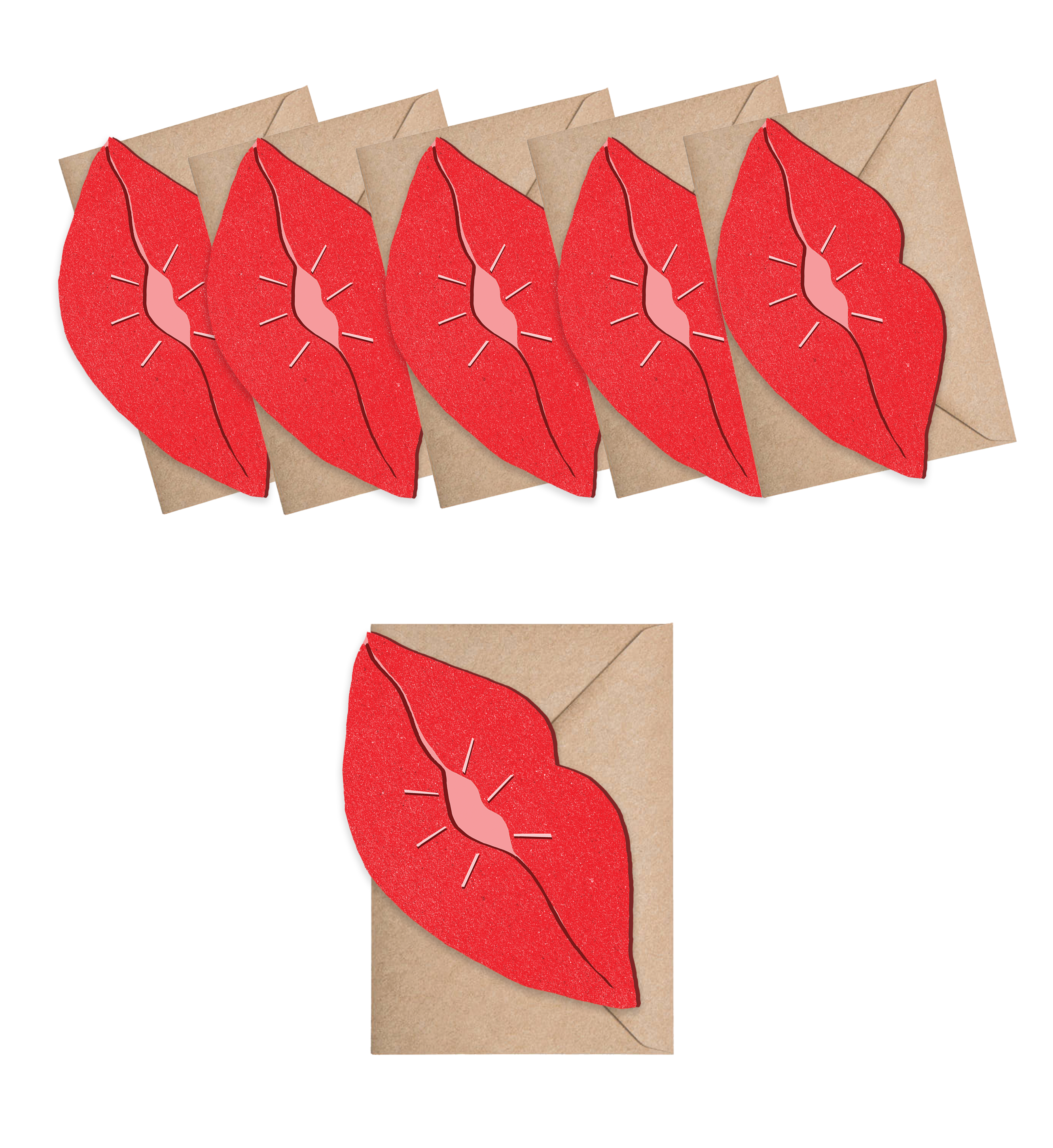 Bisou Lips  Mini Cards - box of 6