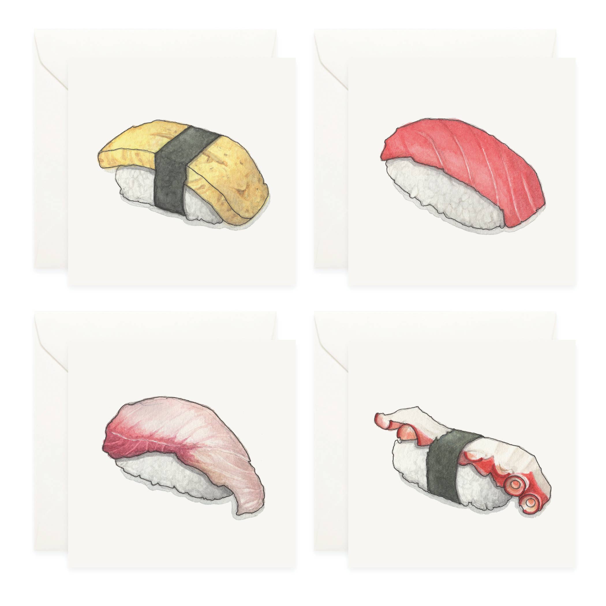 Mini Cards Set / Sushi . Nigiri