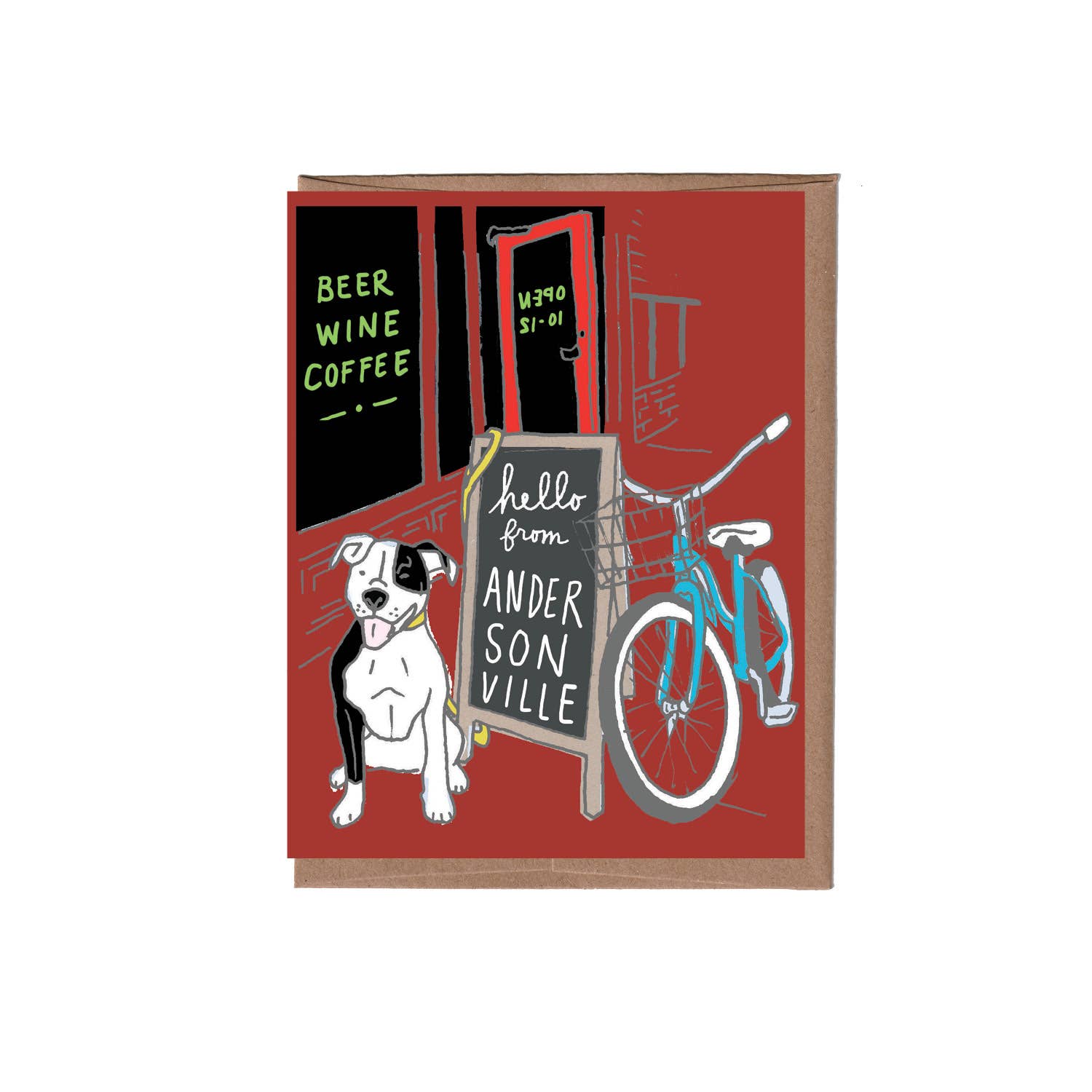 City/State Coffee Shop Greeting Card