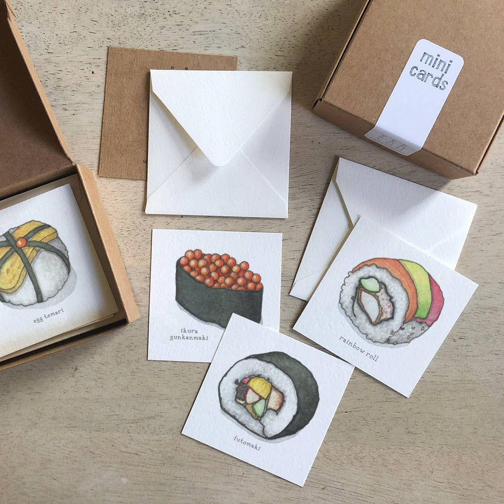 Mini Cards Set / Sushi . Maki