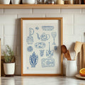 Ceramic Tea Art Print: Minimalist Kitchen Wall Decor