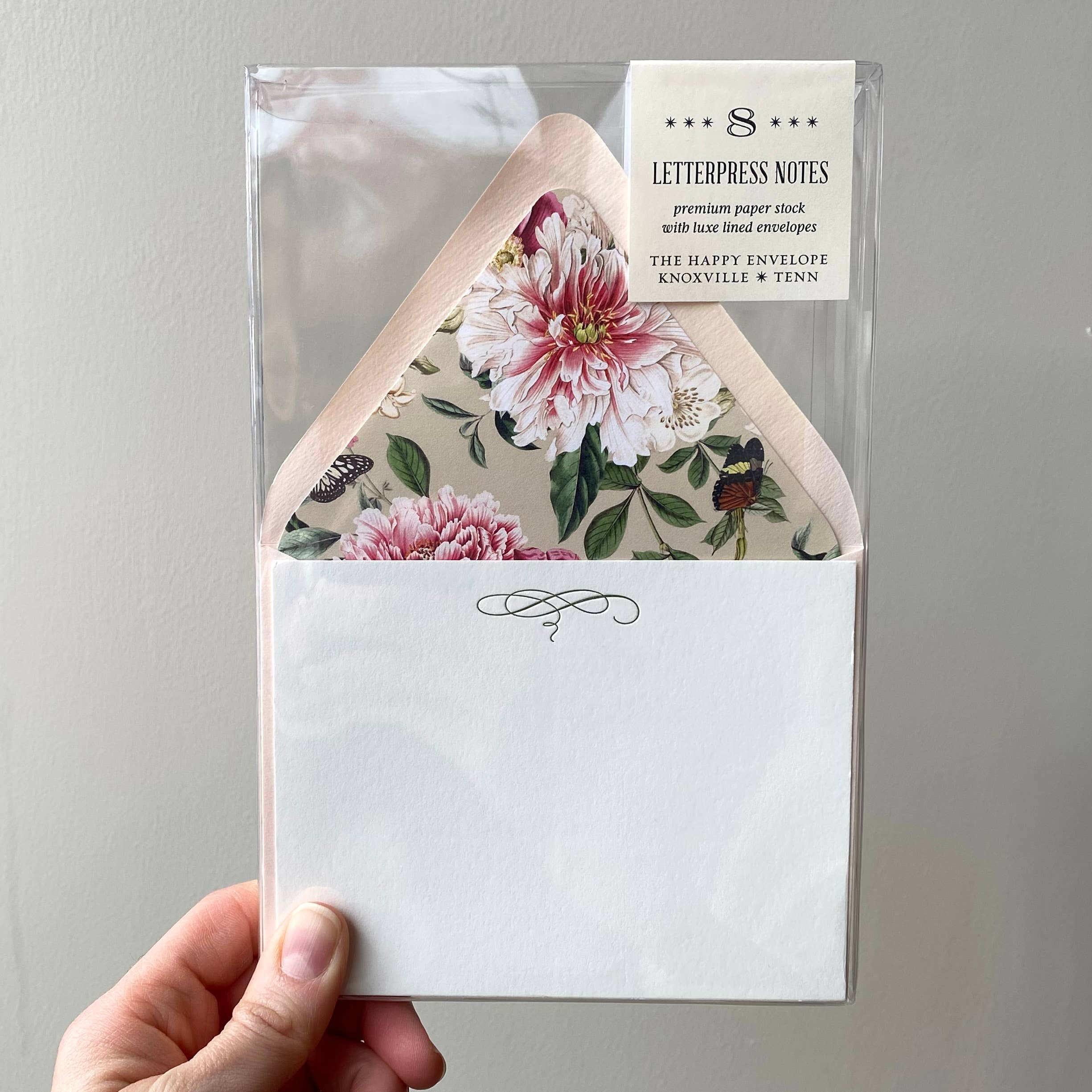 Peony Garden Letterpress Stationery Pack
